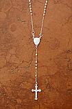 SSN85 - Sterling Silver Rosary Necklace with Clasp
