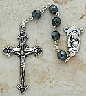 DR84HM - Italian Cut Glass Rosary, Hematite