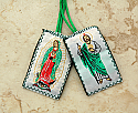 SCP-J - Green Wool Scapular, St. Jude / Guadalupe