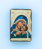 GMIN1-MDB - Greek Hand Painted Serigraph Table Icon, Blue Madonna, 2 1/2 x 1 1/2 in.