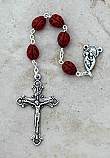 DR306 - Italian Glass Rosary, Ladybugs