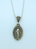SSN2 - Sterling Silver Necklace, Miraculous Medal, 18 in. Sterling Silver Chain