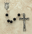 SSR15 - Sterling Silver Rosary, Black Onyx