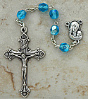 DR84AQ - Italian Cut Glass Rosary, Aqua