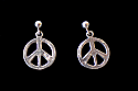 SSE17 - Sterling Silver Earrings, Peace Symbols