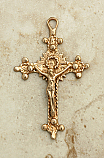 BRC15 - Antique Bronze Crucifix, Europe, 19th Century, 3 in.