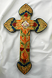 MXC16 - Mexican Hand Painted Cross, 14 in.
