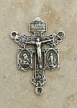 SS35 - Sterling Silver Center, Christ with Miraculous Medal & Scapular, 1 1/4 in.