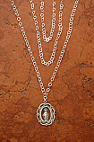 SSN49 - Sterling Silver Our Lady of Grace Medal on Sterling Silver Triple Chain