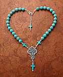 SSGN2 - Sterling Silver Necklace, Turquoise with Guadalupe Medal