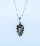 SSN56 - Sterling Silver Madonna/Sacred Heart Medal on Sterling Silver Chain
