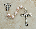 SSR9 - Sterling Silver Rosary, Pink Freshwater Pearls