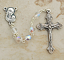 DR83W - Italian Cut Glass Rosary, Clear