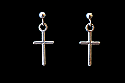SSE7 - Sterling Silver Earrings, Plain Cross