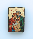 GMIN1-HF - Greek Hand Painted Serigraph Table Icon, Holy Family, 2 1/2 x 1 1/2 in.