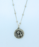SSN76 - Sterling Silver Madonna & Child Medal on Sterling Silver Chain