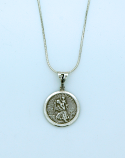 SSN3 - Sterling Silver Necklace, St. Christopher Medal, 18 in. Sterling Silver Chain