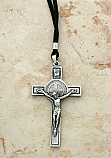 BA8150 - Brazilian Metal St. Benedict, Silver on Cord