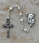DR274 - Italian Metal Rosary, Silver Filigree Beads
