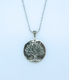 SSN121 - Sterling Silver Necklace, Tree of Knowledge, 18 in. Sterling Silver Chain
