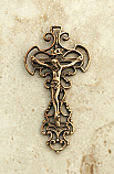 BRC3 - Antique Bronze Crucifix, Italy, 1930's, 2 in.