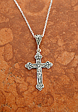 SSN127 - Sterling Silver Budded Crucifix on 18 in. Sterling Silver Chain