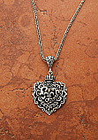 SSN14 - Sterling Silver Heart / Fleur de Lis on Sterling Silver Chain