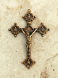BRC4 - Antique Bronze Crucifix, Gothic, 2 in.