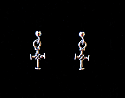 SSE18 - Sterling Silver Earrings, Knotted Cross