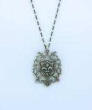 SSN18 - Sterling Silver Necklace, Fleur de Lis Medal, 18 in. Sterling Silver Chain