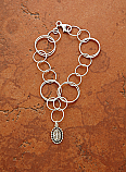 SSB4 - Sterling Silver Circle Link Bracelet with Miraculous Medal