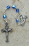 DR81B - Italian Cut Glass Rosary, Blue