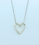 SSN79 - Sterling Silver Open Heart on Sterling Silver Chain