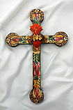 MXC2 - Mexican Hand Painted Cross, 12 in.